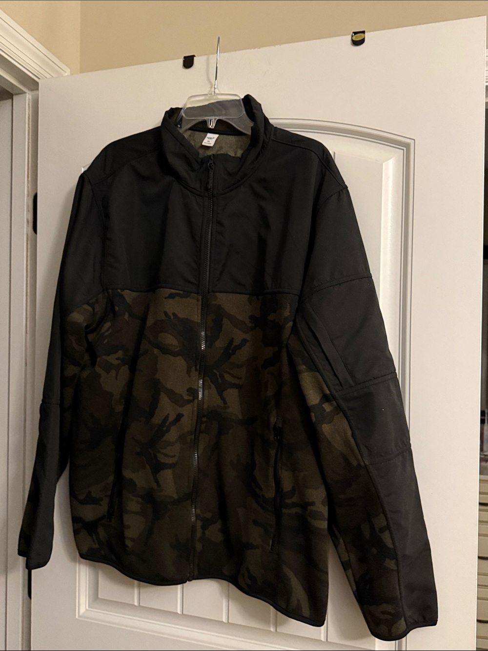 Old Navy Black and Olive Camo Full-Zip Field Jacket